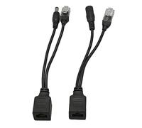 Ausla Adattatore Splitter POE da 12 V, Materiale Impermeabile, Design Plug and Play, Trasmissione Stabile del Segnale per Telecamere IP (BLACK)