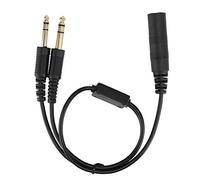 Ausla Adattatore Universale per Cuffie per Aviazione H-GA per Elicottero, Cavo Schermato Resistente, Compatibile con David Clark, Adatto a Spine Doppie GA per Uso Aeronautico Generale