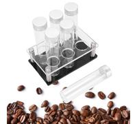 Ausla Amo Glass Coffee Bean Vials Storage Tubes Cellars 6PCS High Borosilicate Glass with Acrylic Display Stand for DIY Home Decoration Shop Display (S)