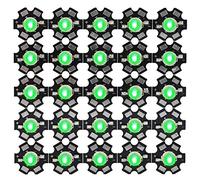 Ausla Base in Alluminio per Perline LED Ad Alta Potenza da 25 Pezzi da 3 W (520-525 nm)