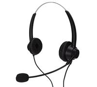 Ausla Binaural Business Headset, 3.5mm USB Noise Cancelling | Driver per altoparlante da 150 Ohm, braccio flessibile per microfono, spina a 4 sezioni, call center telemarketing home