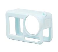 Ausla Borsa per Fotocamera in Silicone, Morbida Antishock e Antigraffio con Coprilente e Cinturino Compatibile con Osmo Action 3/4/5 Pro (Blu)