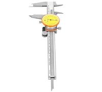 Ausla Calibro a Quadrante, Calibro a Corsoio in Acciaio Inossidabile Gamma 0-150 Mm Precisione 0,02 Mm Quadrante Trasparente con Rotella Ausiliaria per Misurare la profondità dell'ID OD nell'uso in