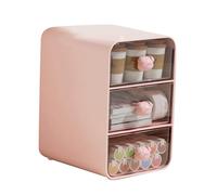 Ausla Cassetti Portaoggetti da Scrivania, Organizer per Trucchi in Plastica con 3 Cassetti per Riporre Cosmetici, Ideale per Piccoli Spazi in Dormitori e Uffici (Piccolo porcellino rosa)