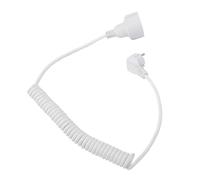 Ausla Cavo di Prolunga, Cavo di Alimentazione Flessibile, Design a Spirale, 0,8-2 M per Uso Domestico Ed Edile, Grado di Protezione IP20 (Spina europea)