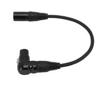 Ausla Cavo di prolunga per microfono XLR, connettore XLR ad angolo 90° su cavo maschio, design autobloccante, spina in metallo, alta chiarezza, cancellazione del rumore (30 cm)
