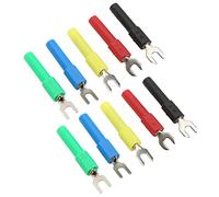Ausla Connettore Cavo Tipo Y, Spina a Forcella Tipo U in Rame con 5 Colori, 10 Pezzi per Testare Multimetri e Applicazioni Elettroniche