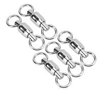 Ausla Connettore Girevole da Pesca da 5 Pezzi, Girevole in Acciaio Inossidabile con Elevata Resistenza alla Trazione, Rotazione Rapida Impostazione della Pesca (6#) (6#)