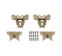 Ausla Cuscinetti per Mobili Decorativi da 2 Pacchetti, Blocco Hasp in Lega di Zinco con Finitura in Bronzo Antico, Ideale per Scatole di Legno e Scatole degli Attrezzi