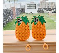 Ausla Custodia Decompressione, Silicone per X/XS (ananas #31) | Giocattolo anti-ansia, bordo a contrasto arcobaleno, copertura anti-impronte digitali, gioco di battaglie puzzle, regalo