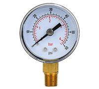 Ausla Custodia Esterna con Tipo di Puntatore a Doppia Scala, Copertura Quadrante Trasparente per Letture Accurate di Pressione 0-15psi, 0-1 Barra (0-60psi, 0-4bar)