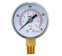 Ausla Custodia Esterna con Tipo di Puntatore a Doppia Scala, Copertura Quadrante Trasparente per Letture Accurate di Pressione 0-15psi, 0-1 Barra (0-200psi, 0-14bar)