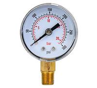 Ausla Custodia Esterna con Tipo di Puntatore a Doppia Scala, Copertura Quadrante Trasparente per Letture Accurate di Pressione 0-15psi, 0-1 Barra (0-300psi, 0-20 Bar)