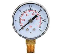 Ausla Custodia Esterna con Tipo di Puntatore a Doppia Scala, Copertura Quadrante Trasparente per Letture Accurate di Pressione 0-15psi, 0-1 Barra (0-15PSI, 0-1BAR)