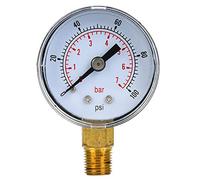 Ausla Custodia Esterna con Tipo di Puntatore a Doppia Scala, Copertura Quadrante Trasparente per Letture Accurate di Pressione 0-15psi, 0-1 Barra (0-100psi, 0-7bar)