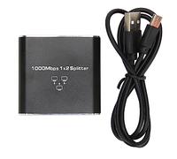 Ausla Divisore Ethernet 1 a 2 1000Mbps, Guscio in Lega di Alluminio Divisore di Rete per Computer, Router, IPTV, Telecamere, Switch