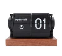 Ausla Flip Orologio retrò, Pagina Automatica a Batteria Che la Sveglia con Timer e Calendario, Accessorio per Scrivania Elegante per Casa e Ufficio (BLACK)