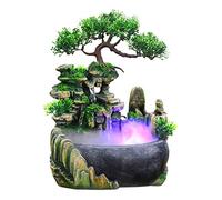 Ausla Fontana da Tavolo Zen, Fontana con LED e Design Feng Shui per Interni ed Esterni, Base Leggera Umidificatore con Nebulizzatore, Decorazione Casa e Ufficio 220V