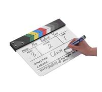 Ausla Kit di Ciak Cancellabile a Secco in Acrilico, Ardesia per Regista con Area Timecode, Strumento Professionale per Riprese Video di Film, Include Pennarello Magnetico e Gomma in Feltro, 11,8 X