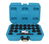 Ausla Kit di Rimozione Chiave di Bloccaggio Ruota da 22 Pezzi, Cromo Molibdeno, Include 20 Prese e Adattatore da 1/2 Pollice per Meccanici e Proprietari di Auto Fai-da-te