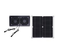 Ausla Kit di Ventilatori di Scarico a Energia Solare 12W 18V Doppio Ventilatore 43,4 CFM con Pannello Solare Monocristallino da 10W per Pollaio Serra Capanno Casa per Animali.