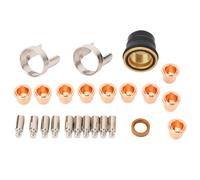 Ausla Kit Punta per Cannello da Taglio da 24 Pezzi, Elettrodi con Ugelli in Ottone con Cappuccio Protettivo e Anello a Spirale per Saldatura PT40 PT60 IPT40 IPT60