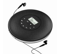 Ausla Lettore CD Portatile con Cuffie da 3,5 Mm, Batteria Ricaricabile, Funzione di Ripetizione A-B, Ideale per gli Amanti della Musica e gli Studenti di Lingue (BLACK)