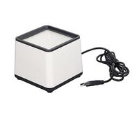 Ausla Lettore di Codici a Barre a Mani Libere, Lettore di Codici a Barre Desktop 2D ABS con Annuncio Vocale, Risposta Rapida Plug and Play per Casse POS Nei Supermercati Librerie Farmacie