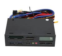 Ausla Media Dashboard USB3.0 Front Panel Hub, 5.25in Display LCD | Velocità di trasferimento 5 Gbps, interfaccia PCIE, monitor temperatura CPU, manopola velocità ventola, lettore schede,