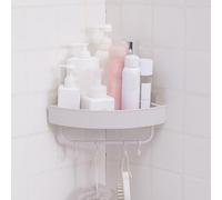 Ausla Mensola Angolare per Doccia da Bagno, Mensola per Doccia a Parete in PP con Design a Drenaggio Cavo, Scaffale Angolare di Grande capacità per Uso Domestico in del Bagno (Bianco triangolare)