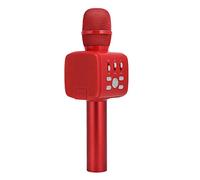 Ausla Microfono Wireless Bluetooth, Microfono Karaoke Portatile in Metallo con Supporto per Telefono, Bluetooth 4.2, Batteria 1500mAh, 3,5 Mm e Scheda TF, per Feste a Casa Canto Adulti Bambini (rosso)