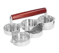 Ausla Mini Pressa per Hamburger, Macchina per Hamburger Antiaderente in Lega di Alluminio, Perfetta per Il Campeggio e i Picnic, Crea Polpette Succose con Scanalature Profonde Cottura Uniforme