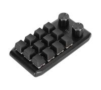 Ausla Mini Tastierino Personalizzabile con Macro Programmabili, 12 Tasti Meccanici, 2 Manopole con Interruttore Rosso per Giochi su PC e Scorciatoie da ufficio. (Wireless BT (batteria integrata