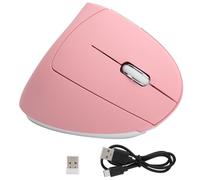 Ausla Mouse Verticale Wireless, Topo Verticale Ergonomico Ricaricabile USB con Illuminazione RGB, 4 Livelli DPI Regolabili per i Giochi e l'uso 'ufficio (Topo rosa verticale H1)