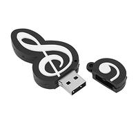 Ausla Musical Note USB Flash Drive, Portable Data Storage Stick, Black Novelty and Cute Music Note Shape Design (128GB)