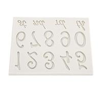 Ausla Number Silicone Fondant Mold, 0-9 3D Embossed Chocolate Candy Baking Mold Candy Cupcake Mousse Dessert Gummy Soap Clay DIY Tool