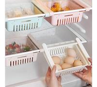Ausla Organizer per Cassetto del Frigorifero, PP, Efficiente Contenitore per Snack con Design Retrattile, Salvaspazio per Organizzare Frutta e Altro (Cachi 20,5 * 16,4 * 7,6)