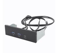 Ausla Pannello Frontale USB Hub, Alloggio per unità Ottica da 5,25 Pollici con 2 Porte USB A e 1 Porta Type C, Supporta Trasferimento Dati 5Gbps 10Gbps 20Gbps