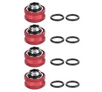 Ausla PC Water Cooling Tube Fittings, YGKN C16MM Raccordi di Compressione in Ottone per di Raffreddamento Ad Acqua da 16mm Diametro Esterno Rigidi (Rosso 4 pezzi venduti)