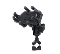 Ausla Porta del Supporto per Telefono Motociclistico, Smorzatore di Vibrazioni, Supporto Specchio Retrovisore Retroview a 360 ° per Telefoni 11,2-16,6 Cm (Monte del manubrio)