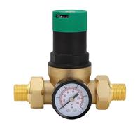 Ausla Regolatore di Pressione dell'acqua, Riduttore di Pressione in Ottone con Misuratore 0-60Mpa, Regolabile per Rubinetto e Purificatore (1/2 pollice (DN15))