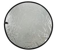 Ausla Riflettore di Luce Fotografico Rotondo Bianco Argento 2 in 1 per Ritratti e Illuminazione Dal Vivo (80 cm)