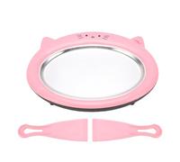 Ausla Rolled Ice Cream Maker, Piastra Fredda in Acciaio Inossidabile 304 Cartoon con 2 Spatole per Dessert Yogurt Gelato Fatti in Casa DIY (PINK)