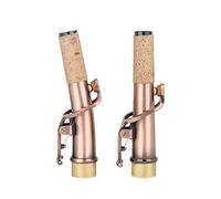 Ausla Sax Soprano con Manico per Sassofono, Connettore per Sax Soprano in Sib/Do Laccato Rosso in Ottone con Sughero Premium per Flusso d'Aria e Intonazione Superiori, Musicisti Professionisti