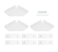 Ausla Scaffali Galleggianti in Angolo Acrilico, Montato a Parete, 20.3x20.3cm/8.0x8.0in, Set di 3, Chiaro