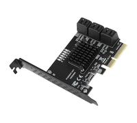 Ausla Scheda di Espansione PCIe a, Adattatore ASM1166 a 6 Porte da 6 Gbps, Controller PCI Express Plug and Play con Cornice per Aggiornamento Archiviazione NAS per PC Desktop Ed Espansione Dati