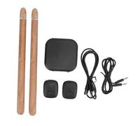 Ausla Set di Batteria Virtuale con Manici a Texture Legnosa, Alimentato a Batteria per un Gioco Coinvolgente Ovunque, Include Pedale per il Piede