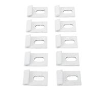 Ausla Set di Ganci Base per Serra 10 Clamp/Holder in Alluminio, Design a Scatto Facile Installazione, Fissaggi Durevoli per Reti Parasole e Edifici da Giardino, Bianco 3,3x2 Cm