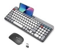 Ausla Set di Mouse Tastiera Wireless, Mouse Tastiera Wireless a Doppia modalità con Hotkey, Full Size, Ottico per il Tipo di Gioco