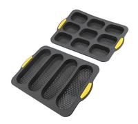 Ausla Set Mini Teglie Per Pane, Teglie Per Pane In Silicone Forate Con 9 E 4 Cavità, Antiaderente A Rilascio Facile, Include Pennello E Spatola, Per Cottura In Domestica
